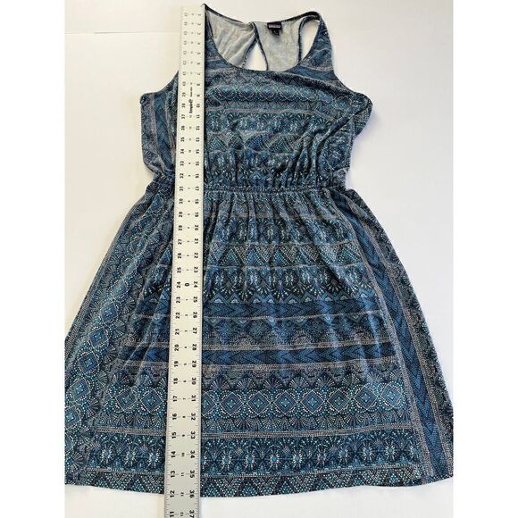 Patagonia West Ashley Organic Cotton Keyhole Back Blue Mosaic Dress Size Large - Picture 11 of 13